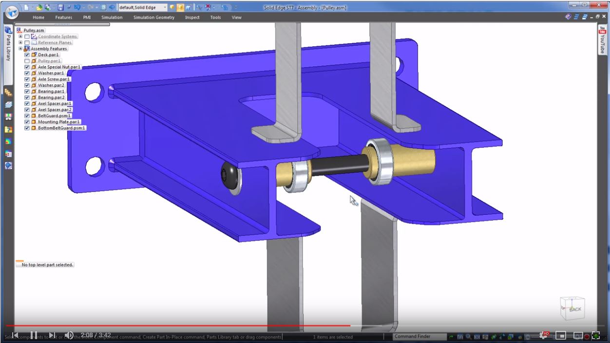 Solid Edge | Video Assembly modeling in Solid Edge: One shot multi part ...